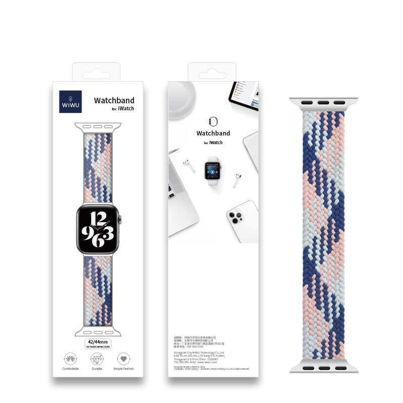 Watch Ultra 49mm Kordon Wiwu Braided Solo Loop Contrast Color Large Strap Kayış - 2 Watch Ultra 49mm Kordon Wiwu Braided Solo Loop Contrast Color Large Strap Kayış - 2